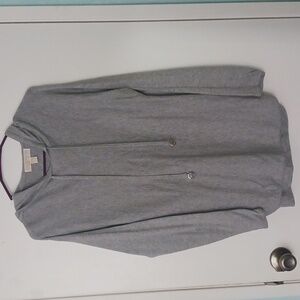 Michael by Michael Kors Lightweight Pullover Hooded Sweater, Gray Size M